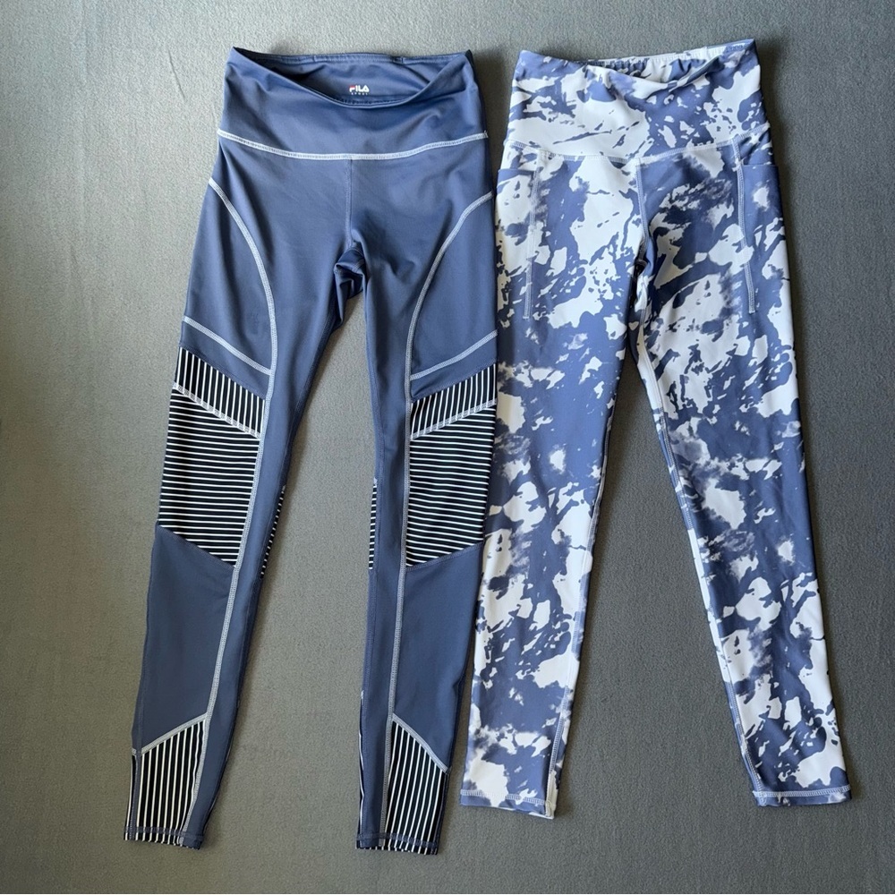 Fila and Ebb & Flo Violet and White‎ Leggings Set Small